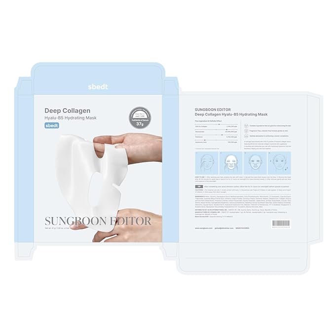 SUNGBOON EDITOR Deep Collagen Hyalu-B5 Overnight Mask |Hydrating Mask for Wrinkle Care&Barrier Repair |2,160,000PPB Collagen+Hyaluronic Acid+Panthenol |Stocking Stuffers for Women |Korean Skincare,4ea