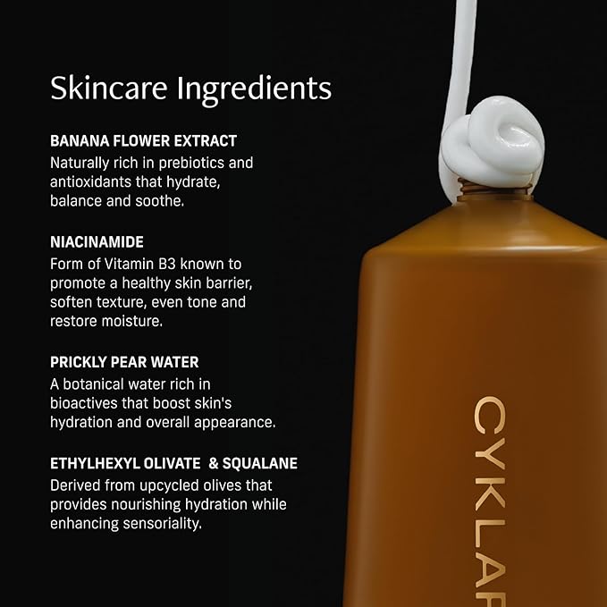 CYKLAR Nutrient Rich Body Cream. Vanilla Verve Nourishing Moisturizer with Niacinamide and Banana Flower Extract. Deep Hydration, Thick Body Lotion, Dry Skin Cream for Women and Men, 8 Fl Oz