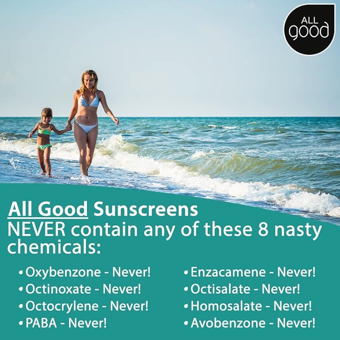 All Good Baby & Kids Mineral Face & Body Sunscreen - UVA/UVB Broad Spectrum, Coral Reef Friendly, Water Resistant, Zinc Oxide - SPF 50 Butter Stick & SPF 30 Spray