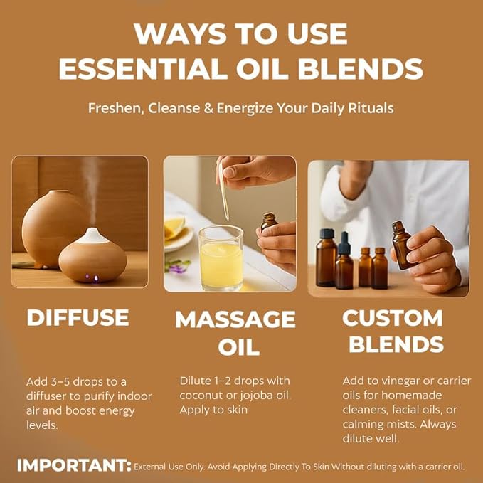 Lemon Essential Oil, 15ml, 100% Pure and Natural, Cold Pressed from Lemon Peel, Aromatherapy Oil for Diffuser, Skin, Hair, Natural Cleaning, Home Freshening, Pack of 2