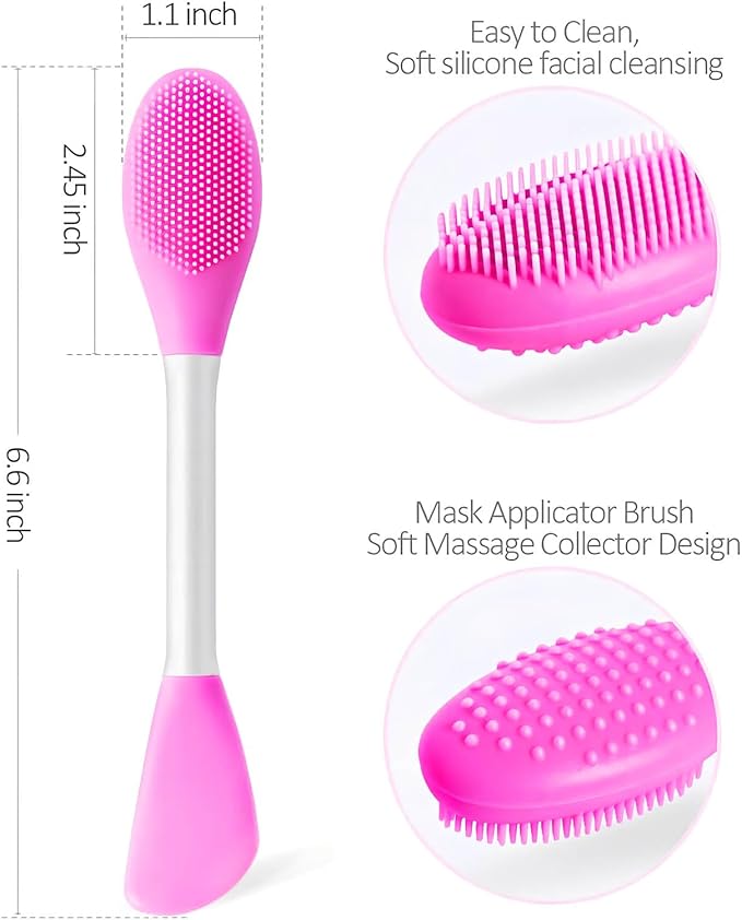 Face Scrubber,2 PCS Silicone Face Brush,Facial Cleansing Brush for Exfoliating,DIY Mask,Remove Blackheads,Deep Pore Cleansing