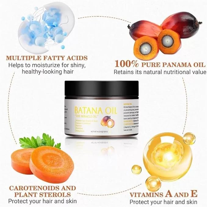 100% Natural Raw Batana Oil for Hair Growth,Organic Raw Prevents Hair Loss, Leaves Hair Smoother, with Keratin, Coffee Extract & Other Ingredients to Enhance Efficacy for Thicker ﻿ (Pack of 2)