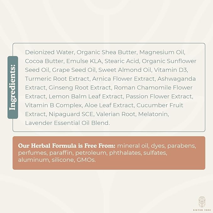 Magnesium Cream for Sleep - Unscented, Valerian Root, Vitamin D3 & Melatonin - Calming Natural Topical Magnesium Lotion Butter - Handcrafted in Small Batches in the USA