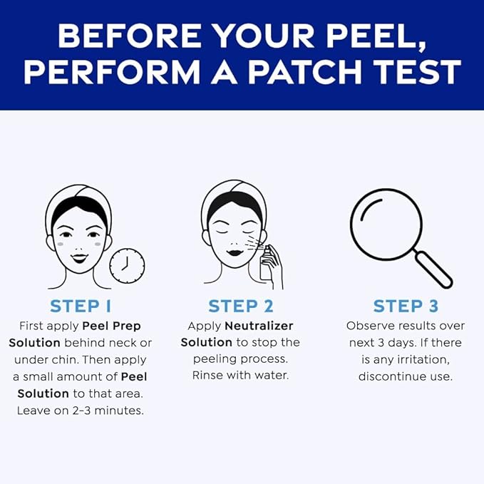 MedPeel Glycolic Acid 50% Essential Peel Kit, Includes Peel, Prep, Neutralizer, Medium Strength Chemical Face Peel, Minimize Fine Lines, Wrinkles, Dark Spots, All Skin Tones, 1oz/30ml (Kit of 3)