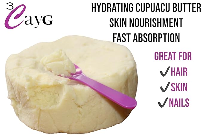 3CAYG Natural Cupuacu Butter Pure and Unrefined 8oz Body Butter