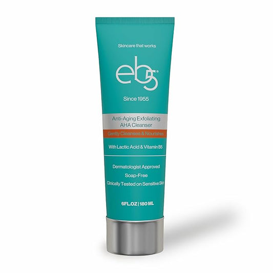 eb5 Exfoliating Aha Cleansing Lotion for Nourishing and Glowing Skin | Moisturizing, Soap-free, Anti-Aging Gentle Cleanser for Men & Women (6 Fl oz)