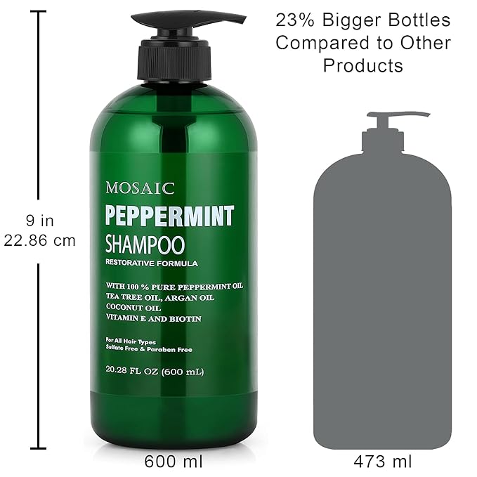 Peppermint Oil Shampoo and Conditioner Set for Hair Growth and Thickening - For Thinning Hair and Hair Loss Treatments for Women & Men, Sulfate Free, 20.2 FL Oz Each