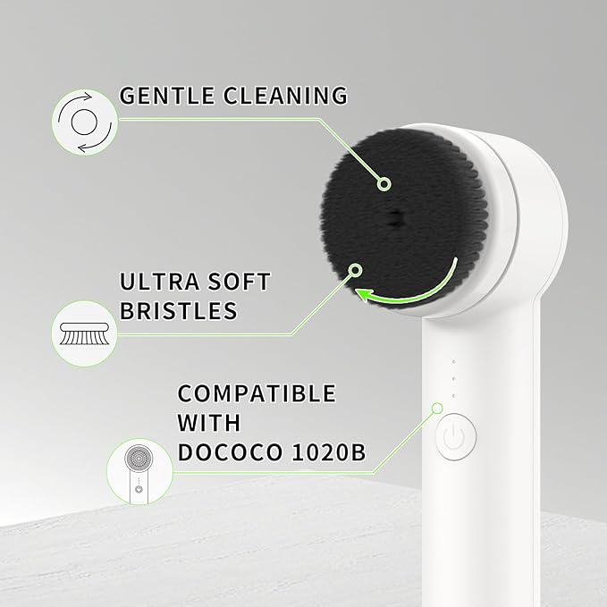 Replacement Face Scrubber Brushheads for DOCOCO 1020B Facial Cleansing Brush, Face Cleaning Brush Heads Compatible with 1020B