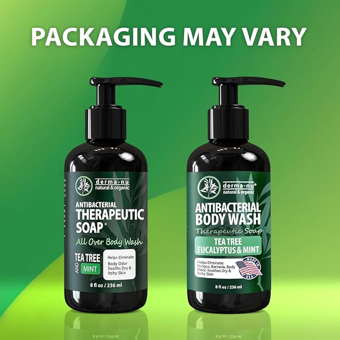 Antibacterial Body Wash - Antibacterial Soap And Tea Tree Body Wash For Jock Itch, Athletes Foot, Eczema And Back Acne - Anti Bacterial Body Soap For Men And Women Safe For All Skin Types - 2 Pack