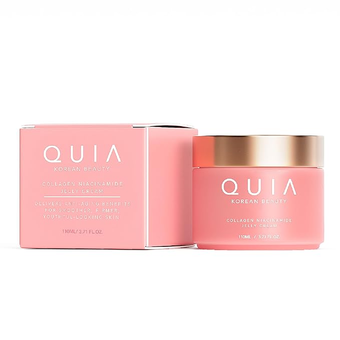 QUIA Collagen Jelly Cream – Lightweight Gel Moisturizer for Glowing, Plump Skin – With Niacinamide and Peptides – Korean Skincare for Daily Hydration