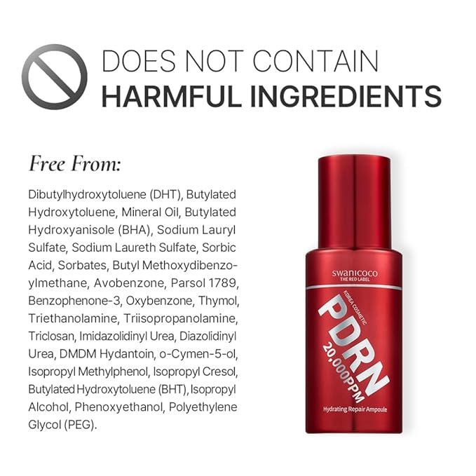 Swanicoco PDRN Hydrating Repair Ampoule Serum Powerful Anti Aging Face and Neck for Skin Turnover Skin Regeneration Wound Healing Korean Skincare, Christmas, Stocking Stuffer 30ml 1Fl Oz