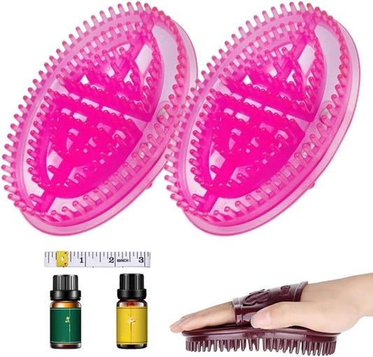 Handheld Massage Brush – Comfortable Grip Massage Gloves for Full-Body Brushing & Relaxing Muscle Care (Pink)