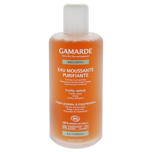Gamarde Purifying Foaming Water - Facial Cleanser with Blueberry Extract and Geranium Essential Oil - Ideal for Blemish Prone Skin - 6.76 oz