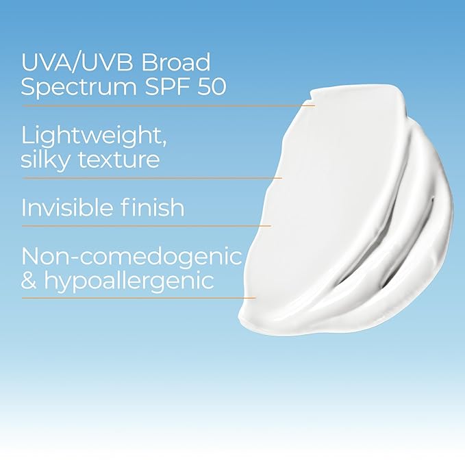 Eucerin Sun Age Defense SPF 50 Face Sunscreen Lotion with Hyaluronic Acid, Hypoallergenic, Non-Comedogenic Sunscreen SPF 50, Holiday Gifts for Self Care, 2.5 Fl Oz Bottle