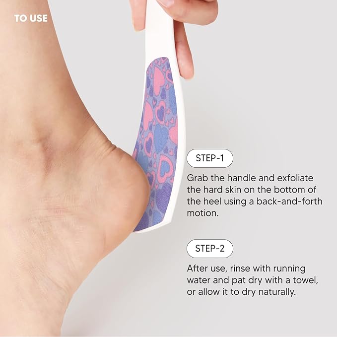 S-Line Emery Foot File, Colossal Double-Sided Pedicure Tool, Effective for Cracked Heel, Ergonomic Design for Easy Grip (Purple Heart)