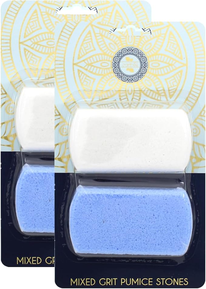 Earth & I Foot Stone Pumice 2 Grits 4pcs: Heel Exfoliator for Feet, Pumice Stone Feet, Heel Scrubber, Pedicure Callus Remover, Pumice Sponge for feet, feet Scrubber, feet Dead Skin Remover, Foot File