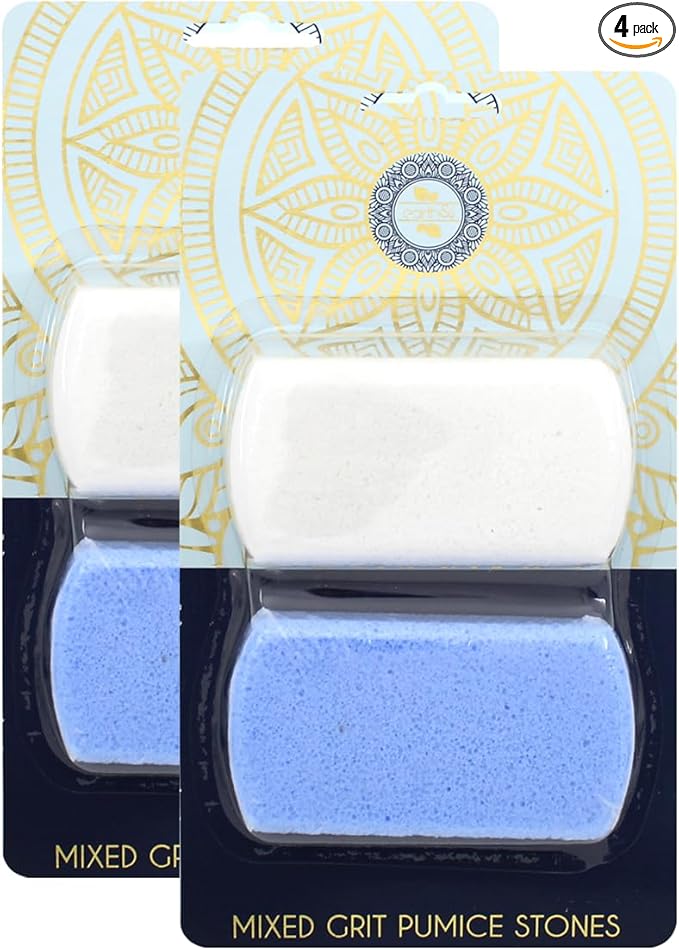 Earth & I Foot Stone Pumice 2 Grits 4pcs: Heel Exfoliator for Feet, Pumice Stone Feet, Heel Scrubber, Pedicure Callus Remover, Pumice Sponge for feet, feet Scrubber, feet Dead Skin Remover, Foot File