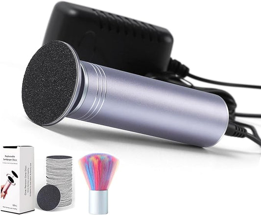 Upgraded Electric Callus Remover for Feet 1200RPM, Adjustable Speed Professional Electric Foot File Sander Pedicure Tools with 60pcs Sandpaper Discs Dead Skin Remover, with Clean Brush (FCR-02 Gray)