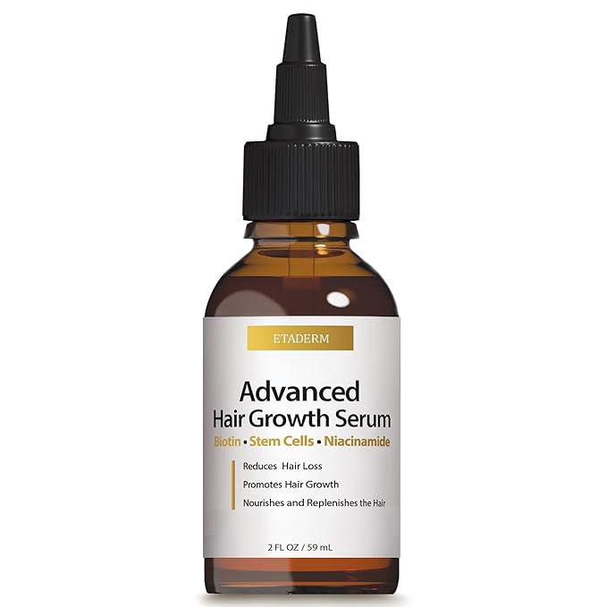 Advanced Hair Growth Serum - Hair Growth Oil with Aloe Vera Biotin, Caffeine & Keratin - Hair Oils Stimulates Growth, Moisturizes & Conditions Scalp - Hair Serum for Thicker Fuller Hair 60ml