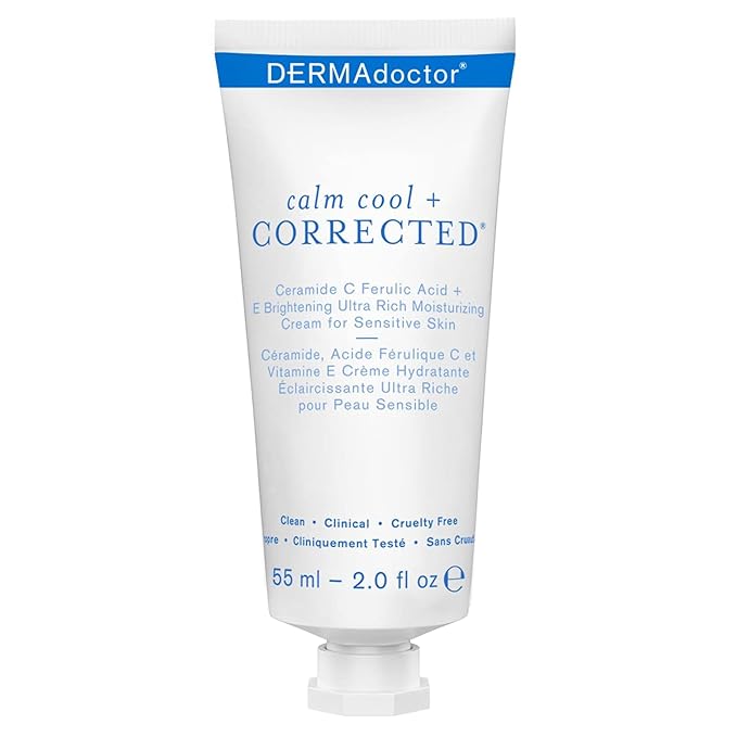 DERMAdoctor Ceramide Serum Skin Barrier Cream, Dermatologist Formulated Vitamin C Face Cream with Ferulic Acid + Vitamin E Oil; Ceramide Moisturizer Skin Barrier Repair for Sensitive Skin - 2.0 oz