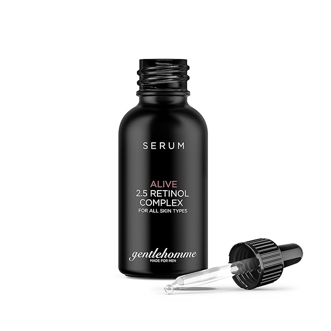 Gentlehomme Men's Anti-Aging Retinol Serum - Hydrating Serum with Hyaluronic Acid, Vitamin B6, and Aloe Vera - Reduces Signs of Aging, Dark Spots, and Fine Lines