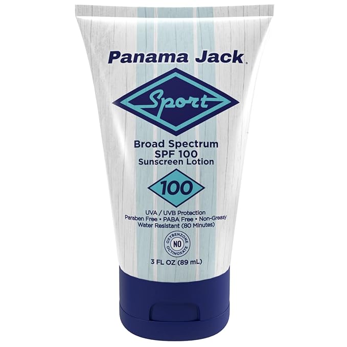 Panama Jack Sport Sunscreen Lotion - SPF 100, Broad Spectrum UVA/UVB Protection, Non-Greasy, PABA, Paraben, Gluten & Cruelty Free, 3 FL OZ (Pack of 6)