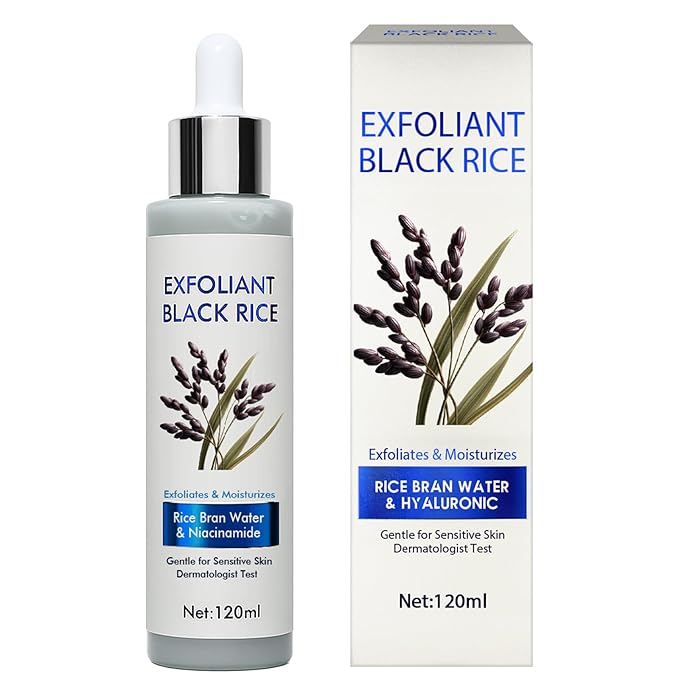 Black Rice Peeling Ampoule, Rice Exfoliating for Smooth, Healthy-Looking Skin | Dead Skin Cell Remover, Gentle Skin Polisher for Face & Body