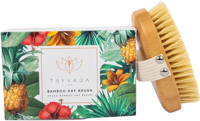 Luxury Bamboo Vegan Dry Brush, USA Brand, Dry Brush for Body with Agave/Plant Based Bristles (Firm/Extra Firm) with Stylish Bamboo Oval Handle, for Exfoliating Skin and Improving Circulation