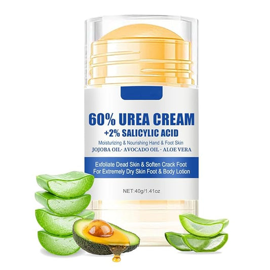 60% Urea Cream for Feet Maximum Strength 2% Salicylic Acid Foot Hands Cream for Dry Cracked Feet Knees Moisturizer Hydrates &Nourish Foot Care for Softens Exfoliates 1.41oz