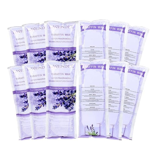 Paraffin Wax Refills, 12 Pack Lavender Scented Paraffin Wax Beads Blocks for Paraffin Bath, Paraffin Wax Machine Refills for Hand Feet Dry Skin,Rrelieves muscle fatigue, Hydration and nourish