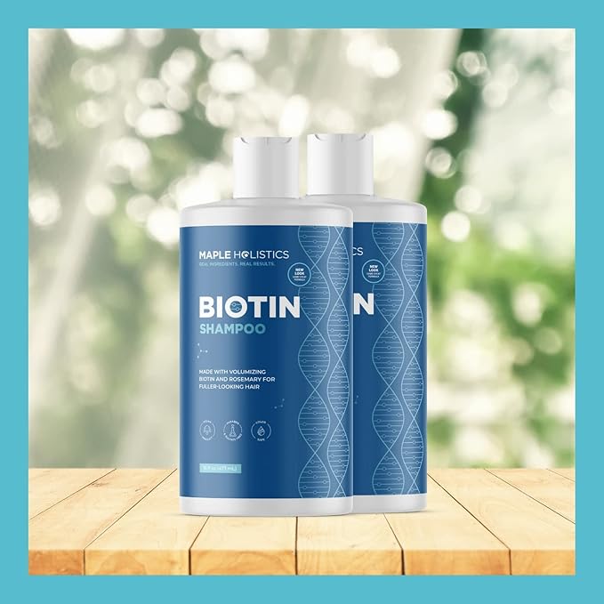 Rosemary and Biotin Shampoo for Thinning Hair - Vegan Volumizing Shampoo for Fine Hair with B Vitamins Argan Oil & Tea Tree Essential Oil - Paraben Silicone and Sulfate Free Vegan Formula (2 Pack)