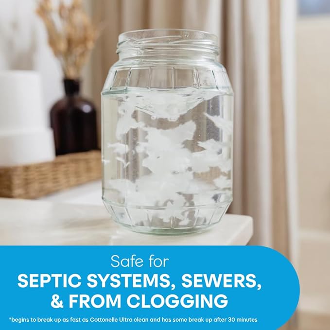 Cottonelle Ultra Clean Toilet Paper with Active CleaningRipples Texture, Strong Bath Tissue, 24 Family Mega Rolls = 132 Regular Rolls (4 Packs of 6)