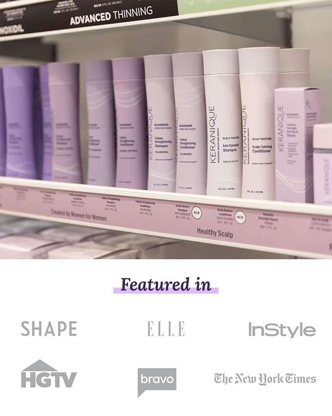 Keranique Volumizing Shampoo - Hair Thickening for Fine & Thinning Hair - Keratin Enriched, Scalp Cleansing, Sulfate-Free, Color-Safe Volume Shampoo