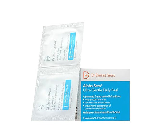 Dr. Dennis Gross Alpha Beta Ultra Gentle Daily Peel: for Dehydrated or Sensitive Skin, Uneven Tone or Texture, Fine Lines or Enlarged Pores (5 Treatments)