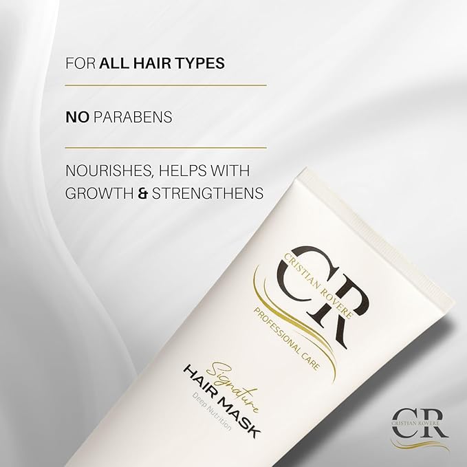 Cristian Rovere - Signature Hair Mask - Deep Conditioning Hair Mask Infused with Shea Butter & Rosemary Extract - Nourishing Hair Treatment for Dry & Damaged Hair - Paraben Free - 8 Fl Oz