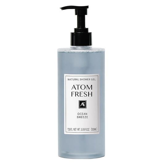Atom Fresh Antioxidant-Rich Body Wash – Ocean Breeze | Softening Cleanse with Oat Amino Acids, Soapberry & Vitamin E | Plant-Based, Sulfate-Free (16.94 fl oz)