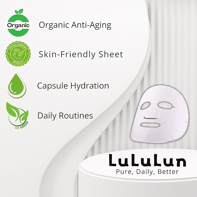 Lululun 14 Sheet Anti Aging Face Mask Sheets, Organic Face Masks Skincare & Daily Face Mask for Women & Men with Rose Extract, Collagen Peptides, Squalene& Ceramides by Japanese Skincare, PRECIOUS DUO