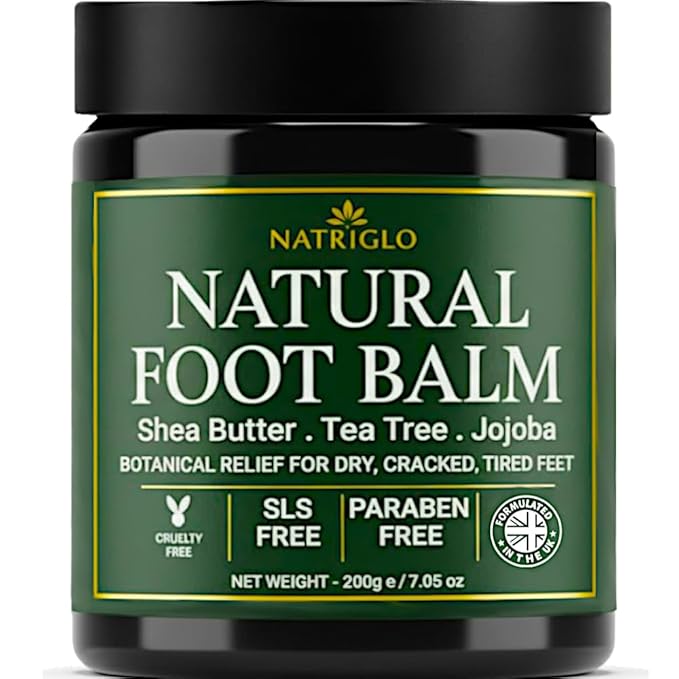 Organic Tea Tree Foot Balm for Dry Cracked Feet & Heels - Intensive Callus Remover & Foot Repair Cream with Shea Butter - Moisturizer for Rough Hard Skin & Cracked Heel Treatment for Men & Women