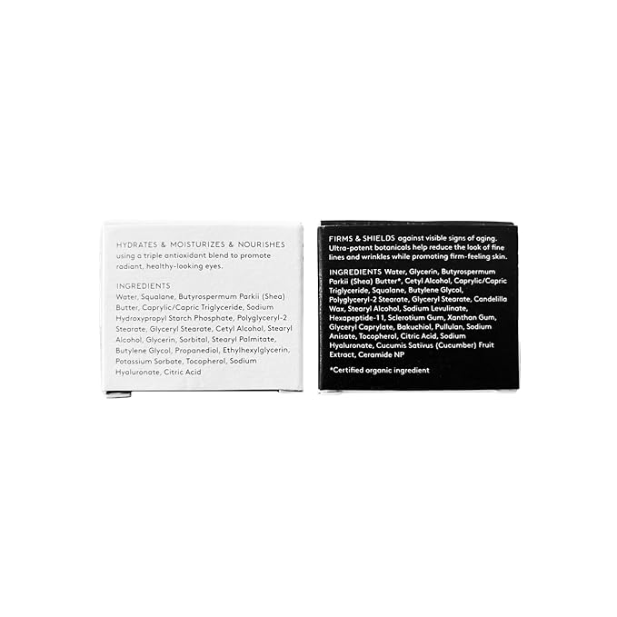 Naked & Thriving The Radiant Eye Set | Glow Triple Boost Eye Cream (15 mL) + Revive Firming Eye Cream (15 mL) with Peptides, Hyaluronic Acid, Bakuchiol, and Shea Butter (Set of 2)