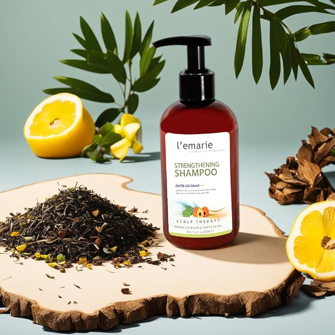 L'emarie Strengthening & Thickening Hair Growth Shampoo for Thinning Hair Pea Peptide Biotin Infused DHT Blocker For Women and Men - Hair Loss & Healthy Growth Thicker Fuller Looking Hair (8.6 Fl Oz)