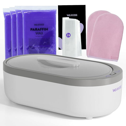 Small Paraffin Wax Machine for Hands - Paraffin Hand Wax Machine 2000ml Small Size With 4 packs of Paraffin Wax Digital Display Screen for Paraffin Baths
