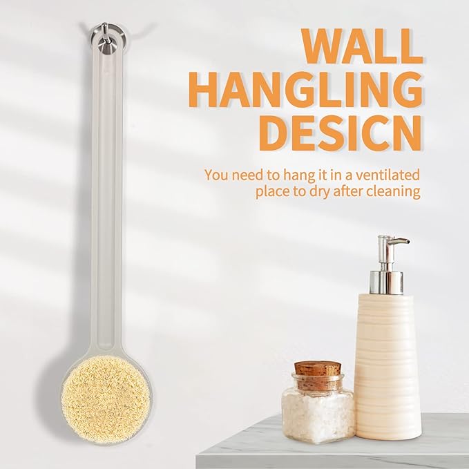 Shower Brush with Soft Bristles, Long Handled Back Bcrubber for Shower,Body Exfoliator for Bath or Dry Brushing, for Men Women Elderly