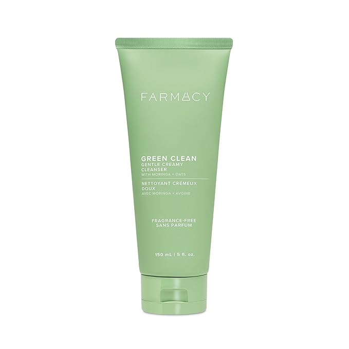 Farmacy Gentle Creamy Face Cleanser - Hydrating Facial Cleanser to Nourish + Help Remove Makeup + Impurities - Enriched with Aloe + Moringa Oil to Soothe, Purify + Refresh Skin (150ml)