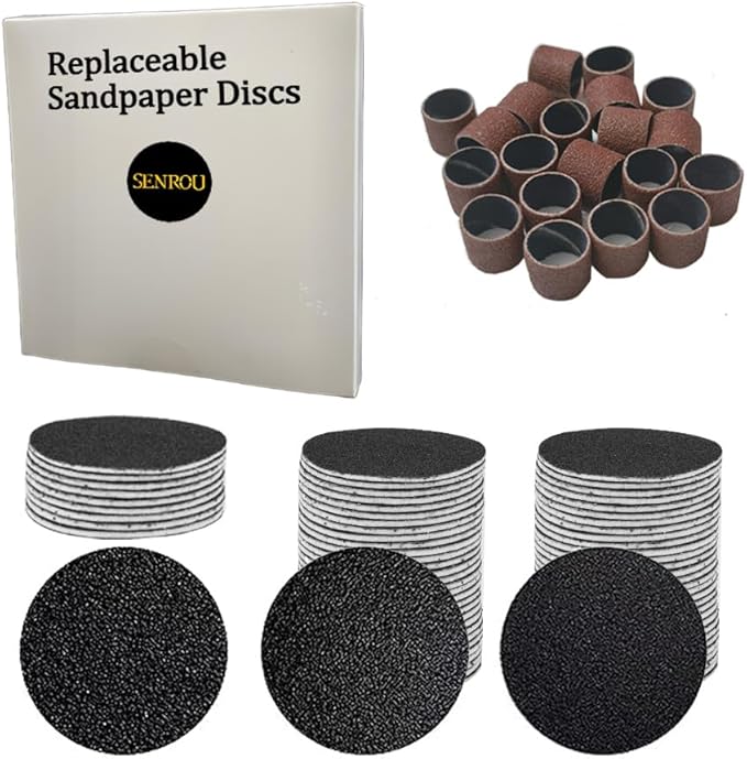 63 Sandpaper Discs (1.7'' x 1.7'' for Electric Foot File Callus Remover and 20 pcs(0.5'' x 0.5'') Sanding Rings
