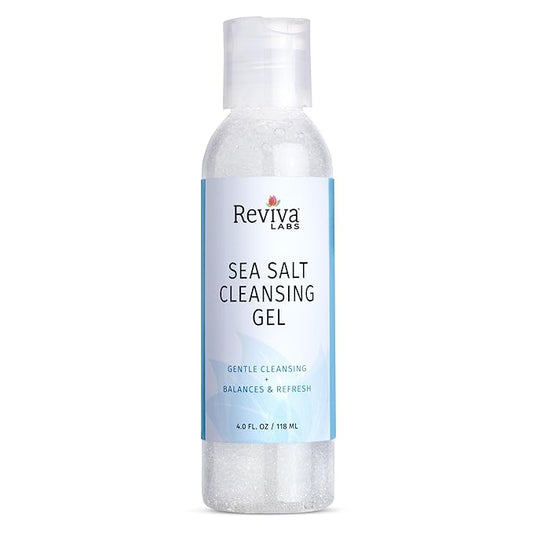Reviva Labs Sea Salt Face Wash 4 fl oz – Gentle Facial Cleanser with Mineral-Rich Sea Salt for Balanced, Hydrated, & Refreshed Skin – Cleansing Gel for All Skin Types, Including Sensitive Skin