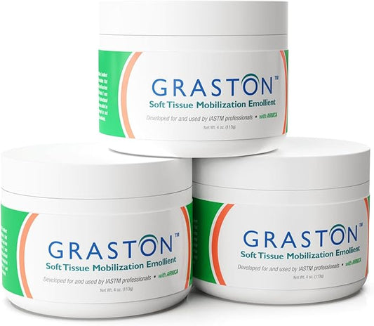 Graston Technique Arnica Soft Tissue Emollient - 4oz Jar Pro-Grade Therapy Cream for IASTM, Massage, Relief and Recovery, 3-Pack