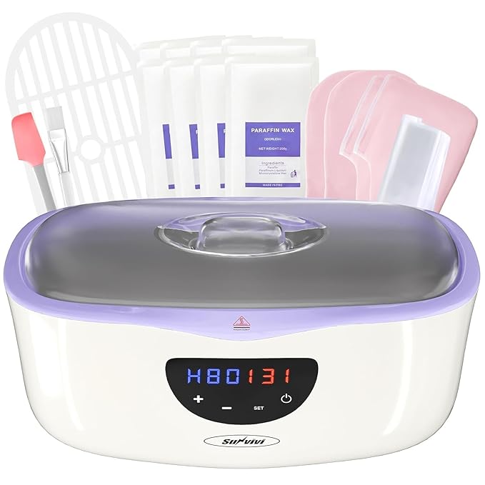 Sunvivi Paraffin Wax Machine for Hand and Feet 4000ml Large Capacity Paraffin Bath Machine for Hands w/ 8Pack Refills