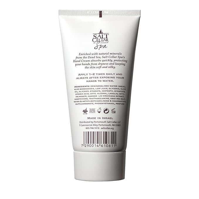 Salt Cellar Spa Dead Sea Mineral Hand Cream, Pack of Three, Moisturizer Lotion for Dry, Cracked Skin Enriched with Glycerin, Olive Oil, Paraben Free, Fast Absorbing, 5.1 FL oz (150 ml)