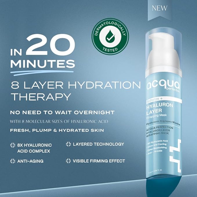 Hydratox+ Hyaluron Layer Wrapping Mask – Peel-Off Moisture Mask with 8X Hyaluronic Acid Complex, Deep Hydration & Firming, Dermatologically Tested, 70 ml