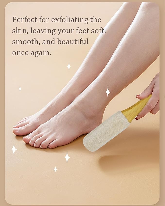 Pumice Stone Foot File, 2 Pack Wooden Pedicure Foot Scrubber Remover for Heels, Elbows, Hands in Shower, Professional Foot Rasp for Wet and Dry Feet, Foot Care Tools for Women Men（Black and White）